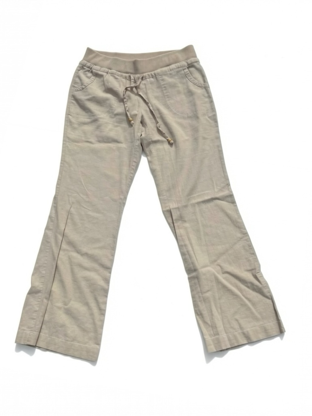 Women's Straight Leg Drawstring Pants in Beige